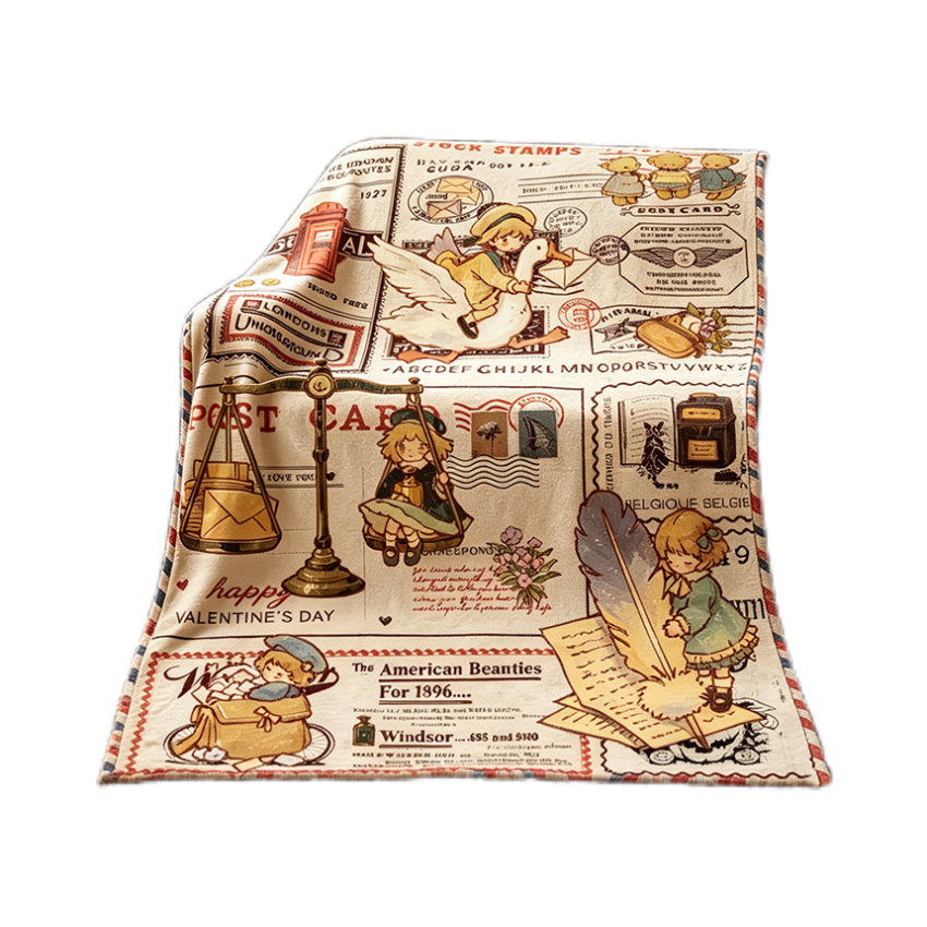 Accogliente coperta in pile a tema vintage