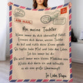 Coperta da tiro in pile con stampa sentimentale, design da lettera a figlia