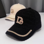 Berretto da baseball in lana decorata di lusso da donna