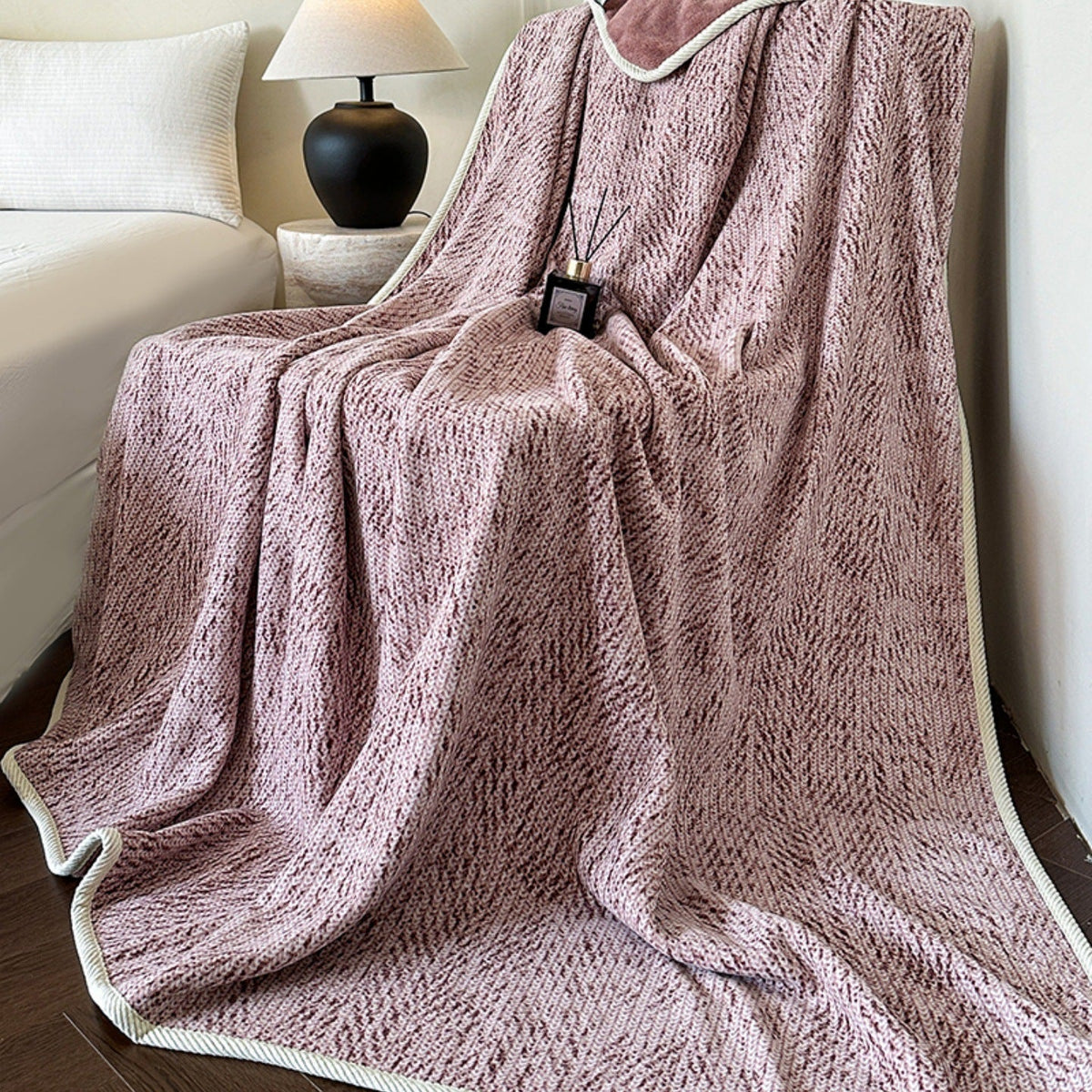 Coperta in pile lavorata a maglia
