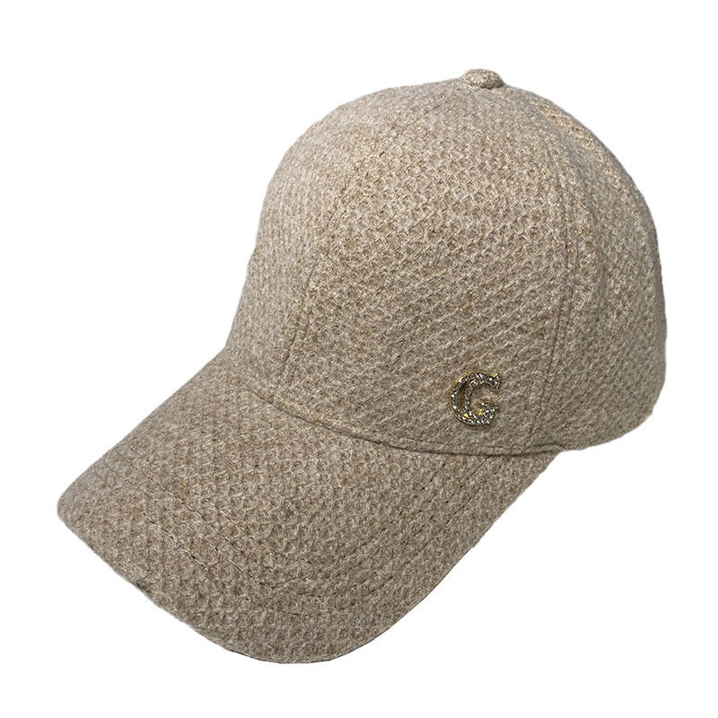 Berretto da baseball elegante in misto lana da donna