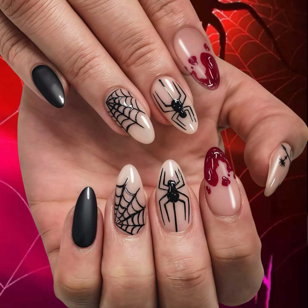 Set di unghie a pressione artistiche a tema Halloween