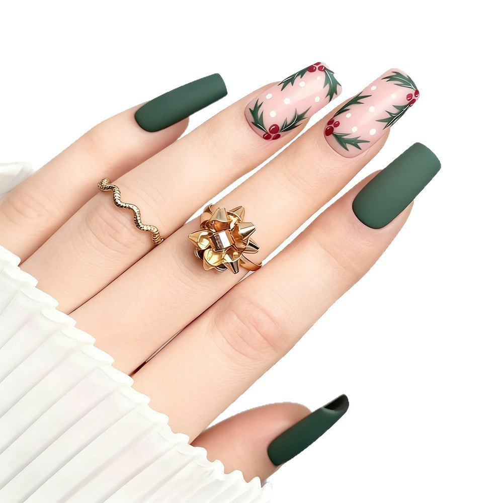 Set nail art con eleganti motivi natalizi