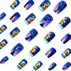 Nail art artistica con scena invernale