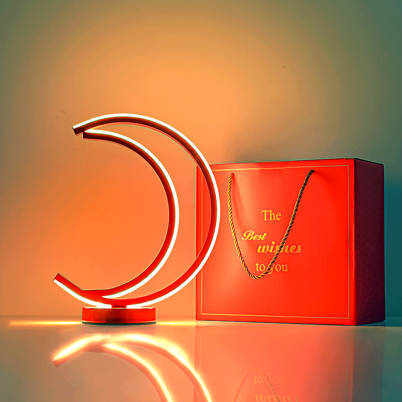 Lampada da tavolo decorativa a LED a forma di luna