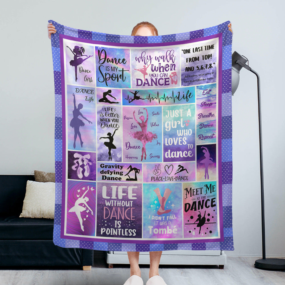 Coperta in pile a tema danza