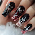 Nail art a lunga tenuta a tema invernale