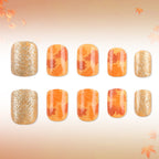Nail art a pressione con foglie autunnali
