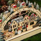 Decorazione del villaggio di Natale a LED in legno