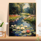 Arte della parete della pittura a olio del paesaggio floreale