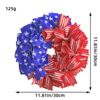 Ghirlanda unisex con pompon patriottico per porta d'ingresso e decorazioni a stella