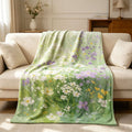 Coperta in pile con motivo floreale