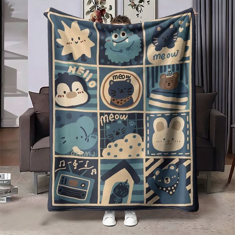 Accogliente coperta in pile a tema cartone animato