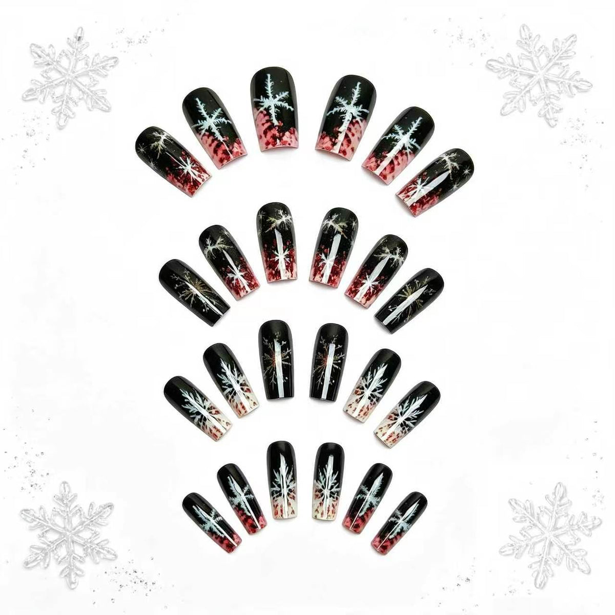 Nail art a lunga tenuta a tema invernale