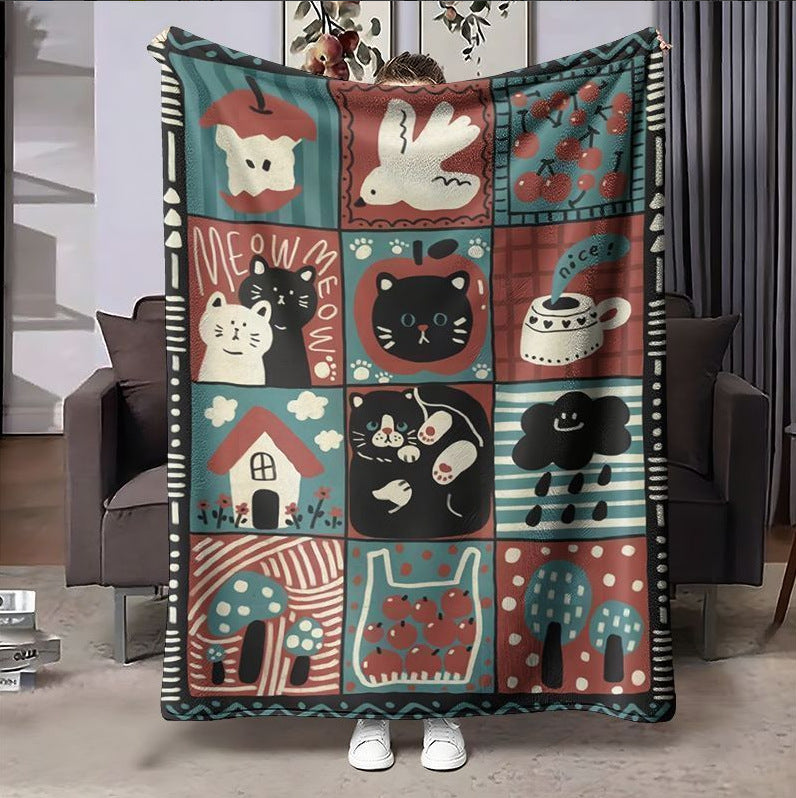 Accogliente coperta in pile a tema cartone animato