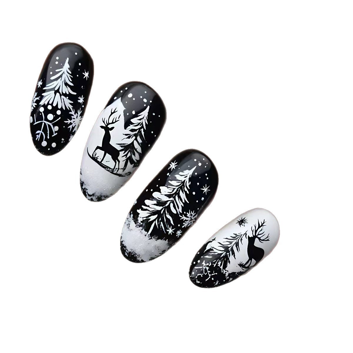 Nail art a tema invernale innevato