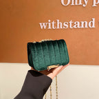 Elegante borsa a tracolla in velluto trapuntato