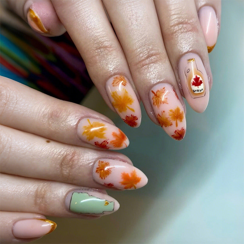 Set di Nail Art Press On Ispirato all'Autunno