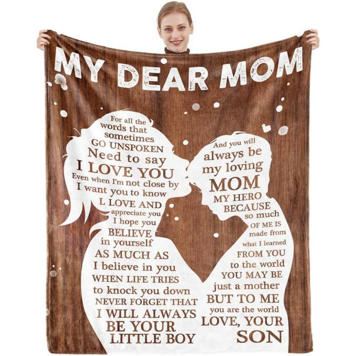 Coperta in pile con messaggio sentimentale per la festa della mamma