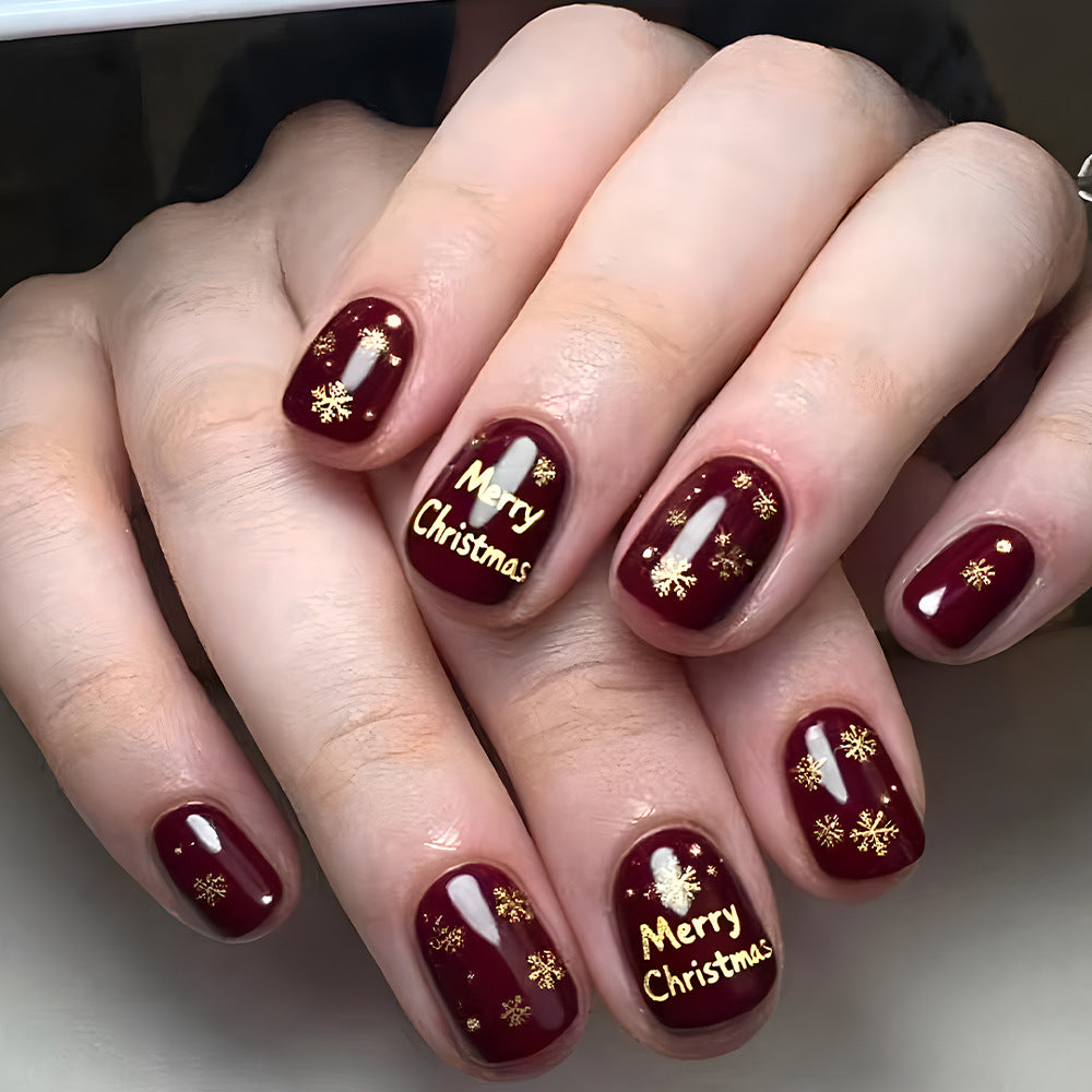 Nail art press-on a tema festivo natalizio