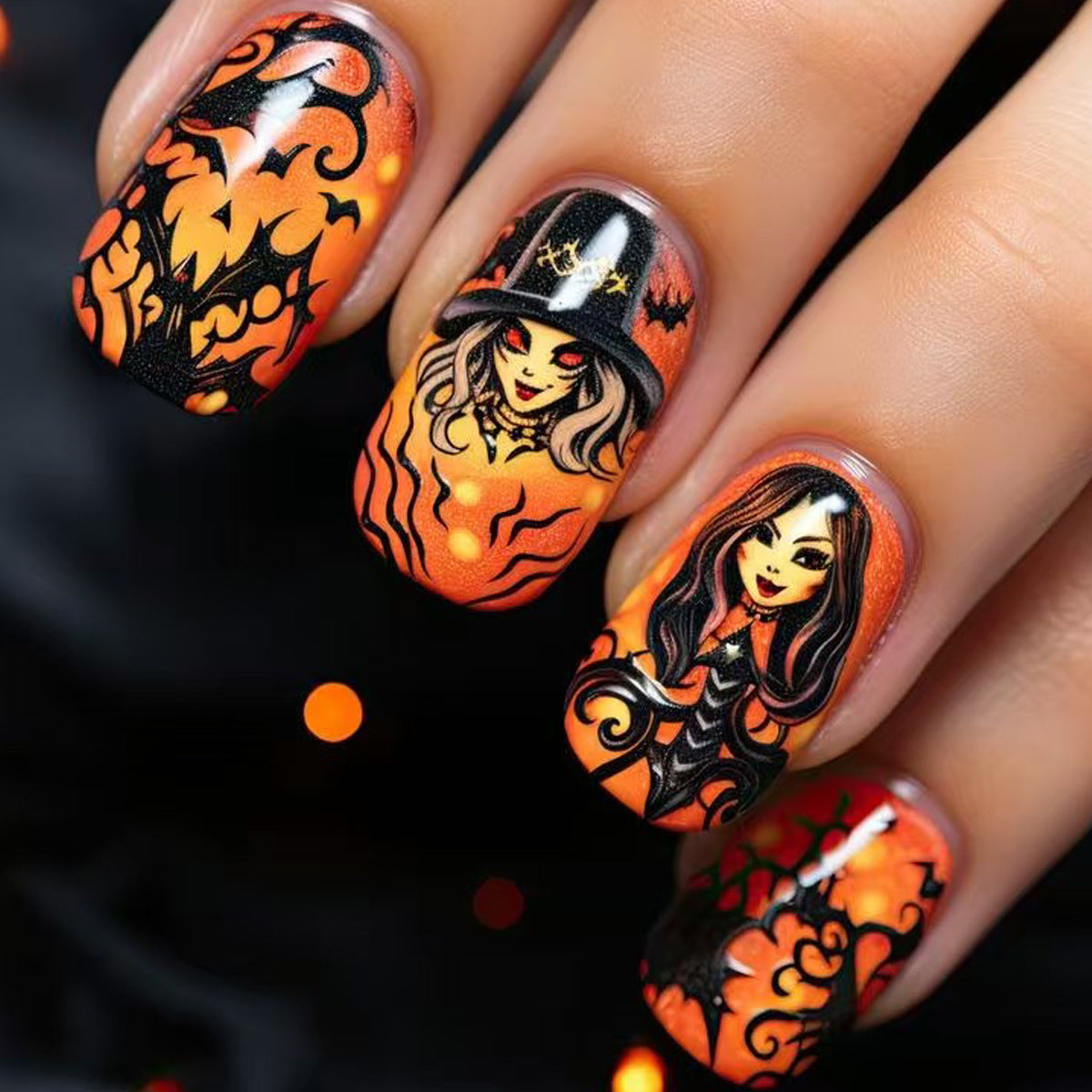 Nail art artistica ispirata ad Halloween