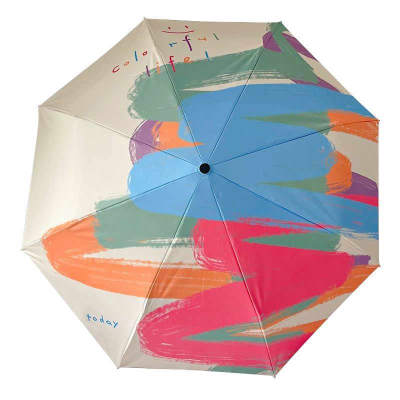 Ombrello pieghevole automatico da donna con gioco di colori unico
