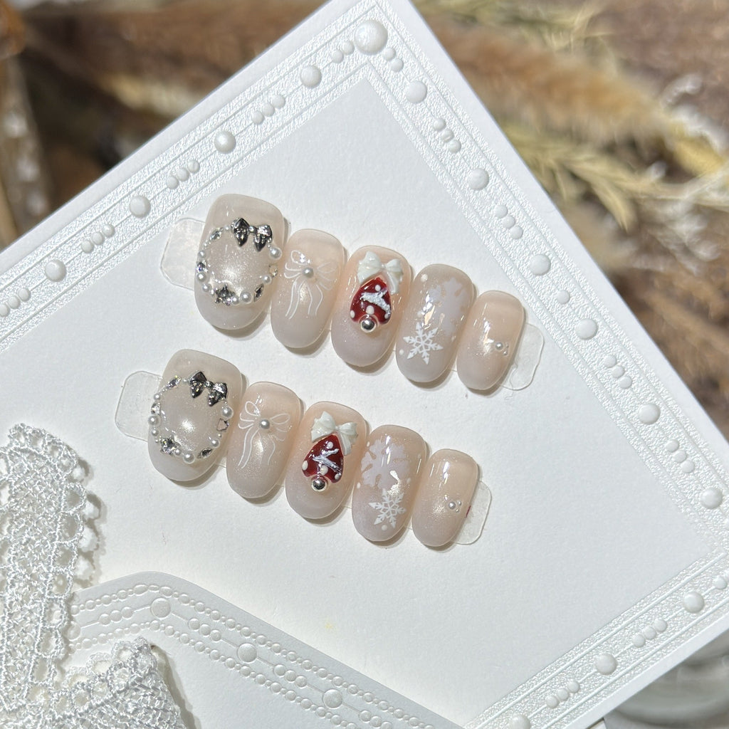 Set artistico per unghie a pressione a tema invernale
