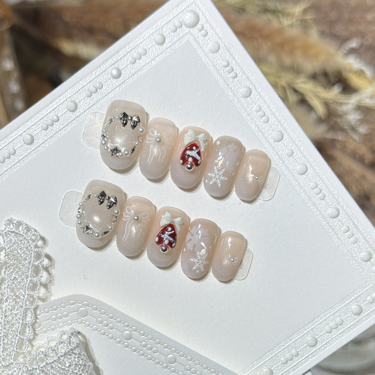 Set artistico per unghie a pressione a tema invernale