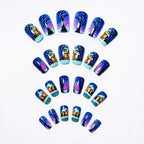 Nail art artistica con scena invernale