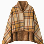 Coperta poncho in pile da donna elegante e confortevole