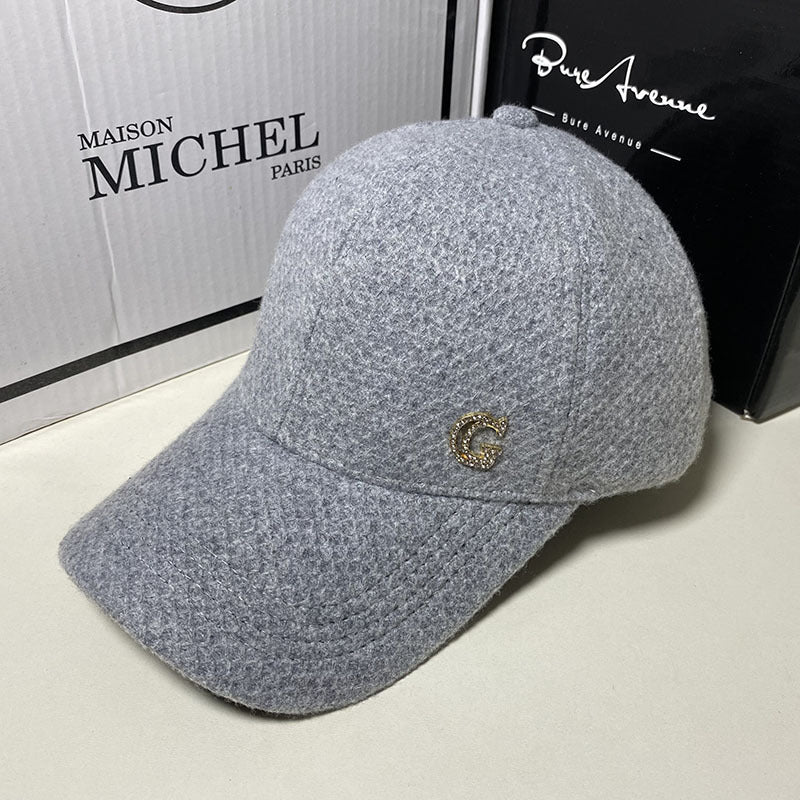Berretto da baseball elegante in misto lana da donna