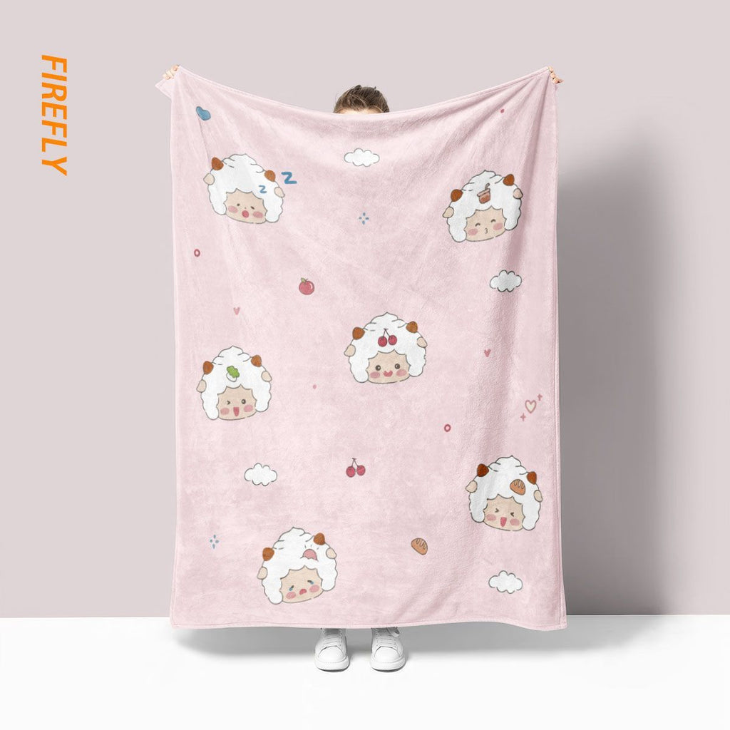 Coperta in pile giocosa a tema pecora