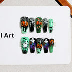 Set per unghie artificiali con disegni spettrali di Halloween