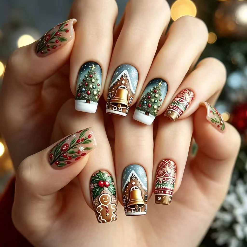 Nail art festosa a tema natalizio
