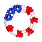 Ghirlanda unisex con pompon patriottico per porta d'ingresso e decorazioni a stella