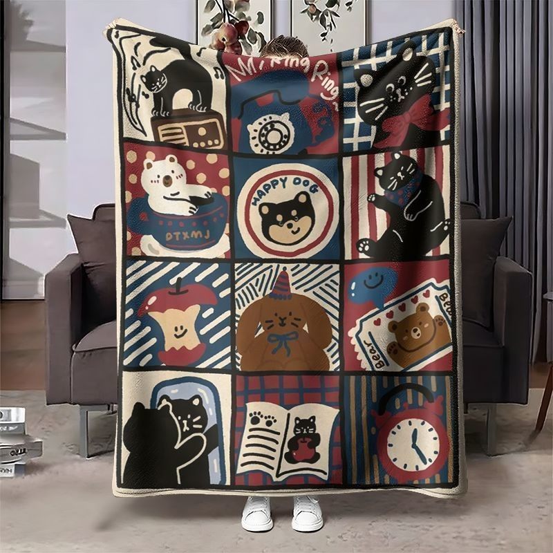Accogliente coperta in pile a tema cartone animato