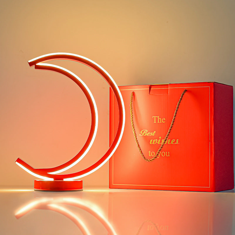 Lampada da tavolo decorativa a LED a forma di luna