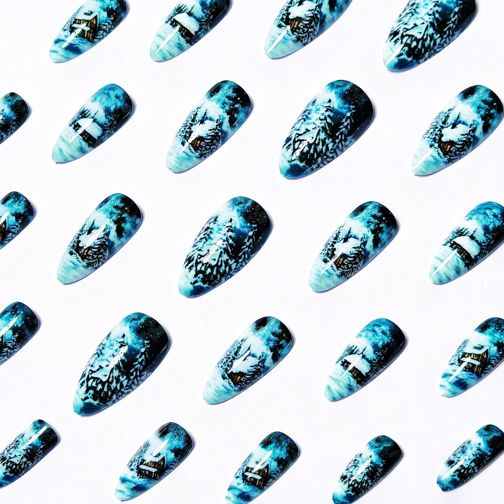 Nail art artistica per cabina invernale