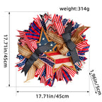 Ghirlanda decorativa unisex per porta in stile country con stella in legno, nastri e fasce versatili