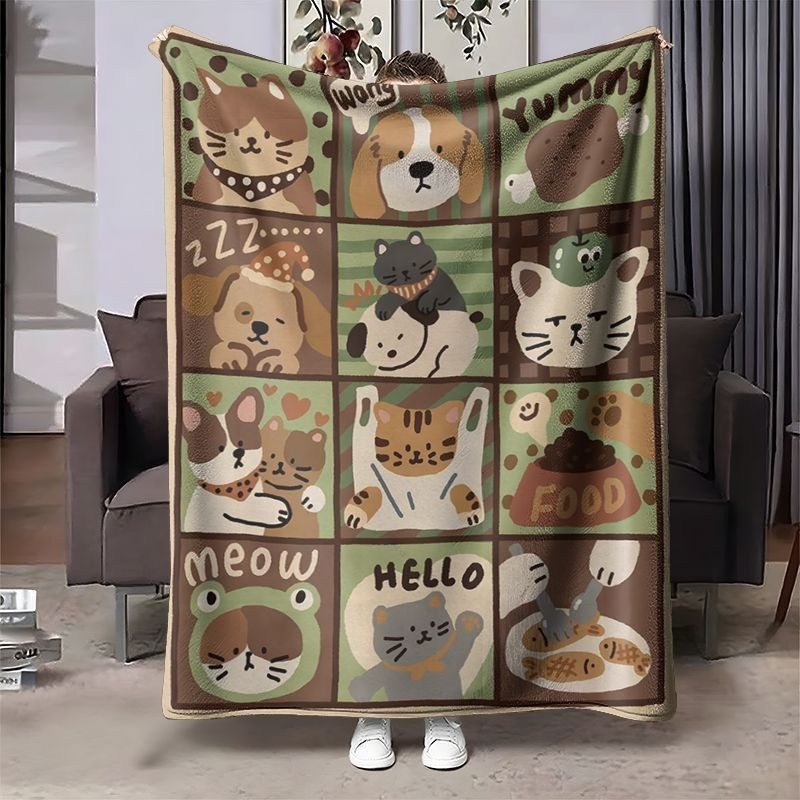 Accogliente coperta in pile a tema cartone animato