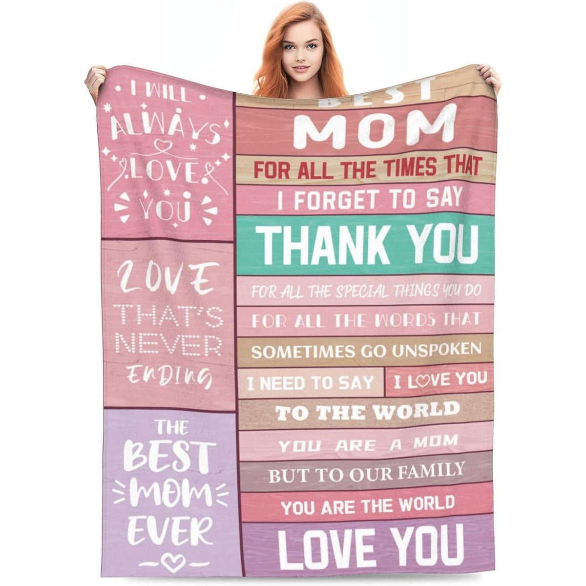 Coperta in pile con messaggio sentimentale per la festa della mamma