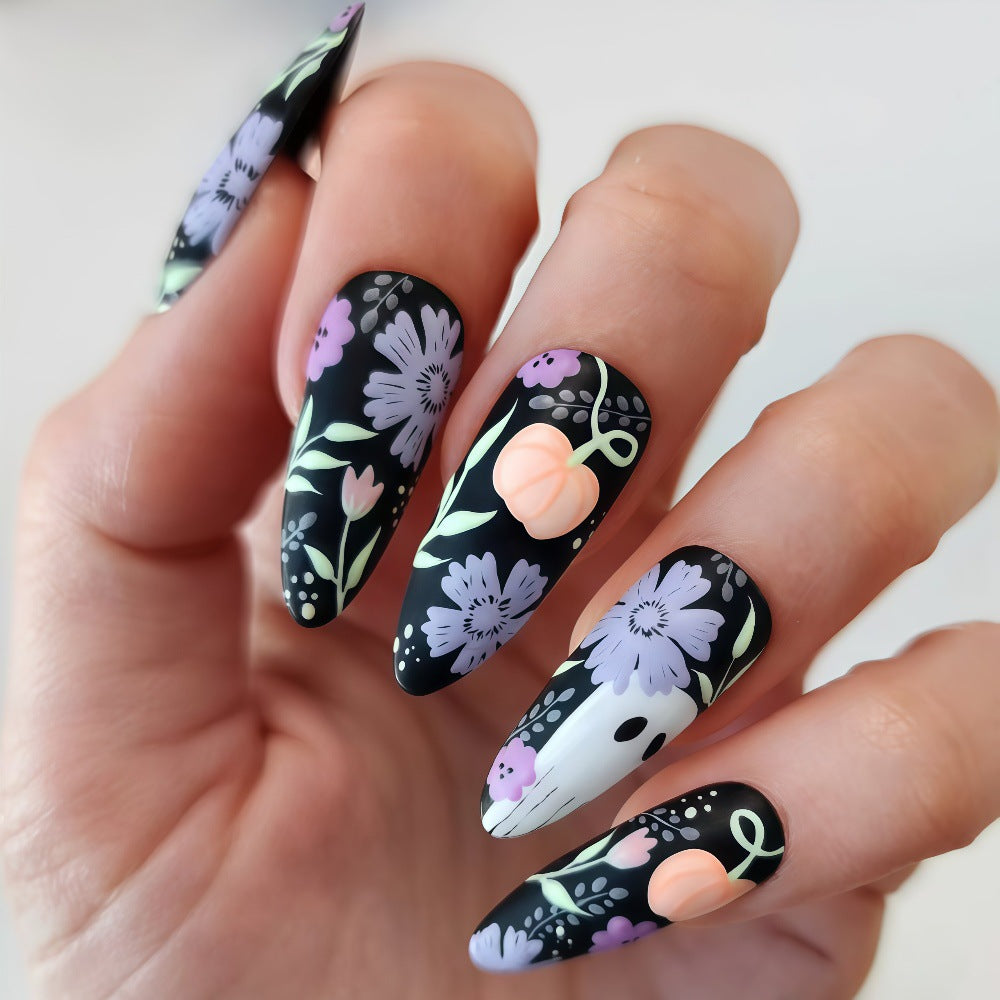 Set per unghie artificiali con disegni creativi di Halloween