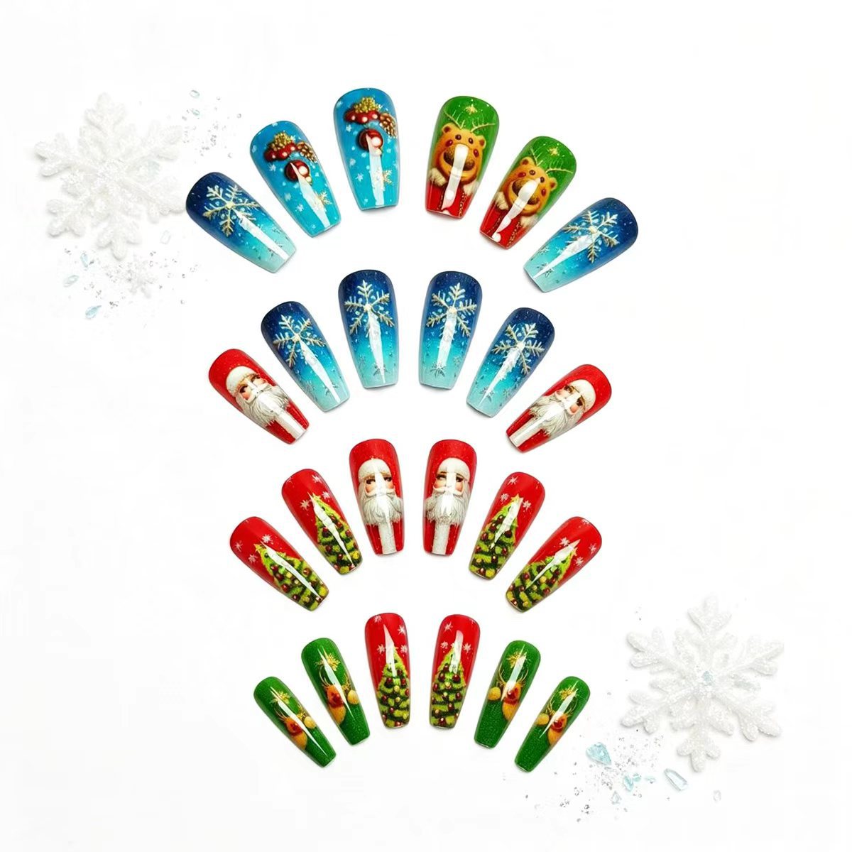 Nail art festiva a tema invernale