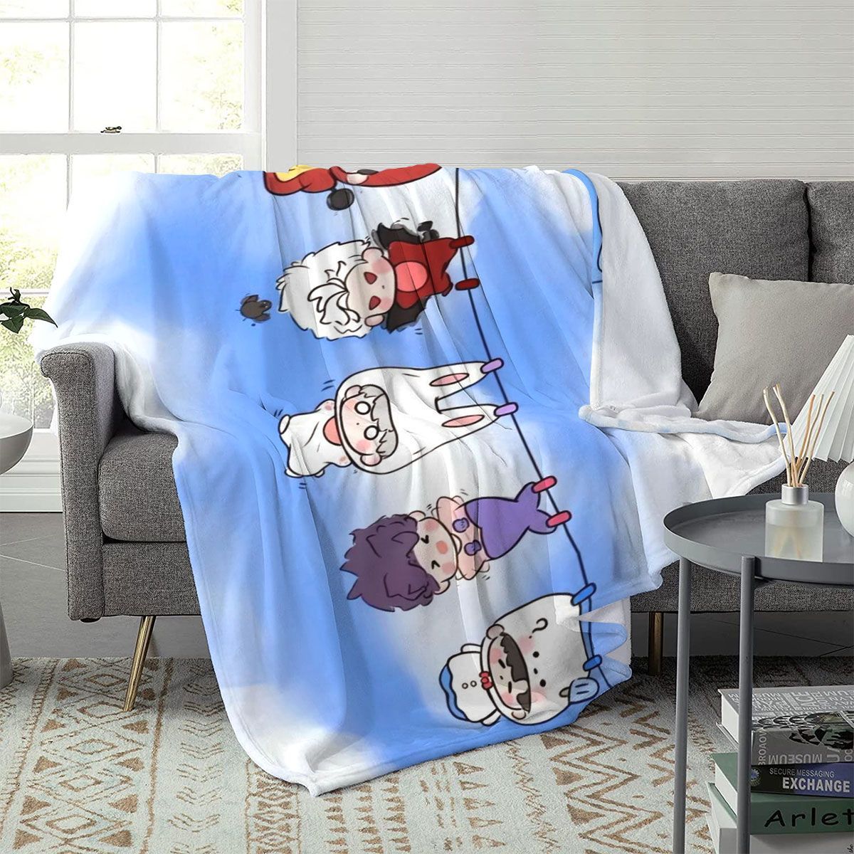 Morbida coperta in pile a tema cartoni animati
