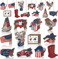 Set decorativo unisex nan patriottico con ciondoli in legno pendenti in stile rustico vintage
