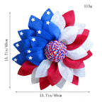 Ghirlanda unisex con pompon patriottico per porta d'ingresso e decorazioni a stella