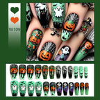 Set per unghie artificiali con disegni spettrali di Halloween