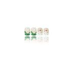 Set per unghie artificiali con motivi natalizi e accenti glitter