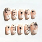 Set per unghie artificiali di Halloween con design a ragnatela