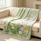 Coperta in pile con motivo floreale